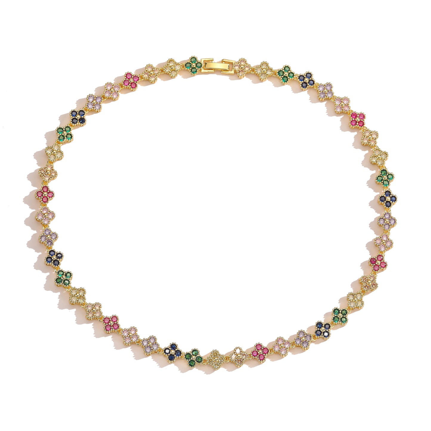 18K Gold-Plated Flower Necklace and Bracelet Set – Luxury Floral