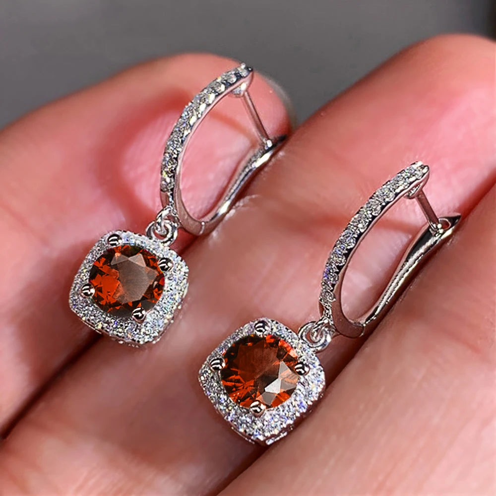 The Radiara Earrings – Brilliant Square-Cut Drop Design