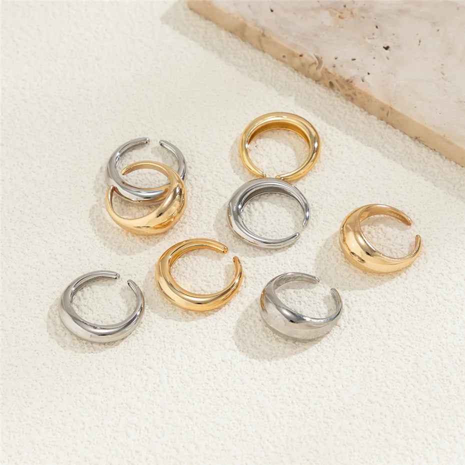 8 Pieces Vintage Water Drop Ring Set – Adjustable Geometric Open Bands