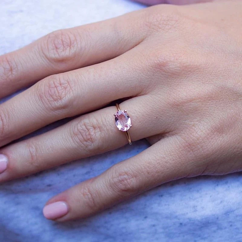 Iridescent Elegance – Dainty Opal Ring in Premium Finish