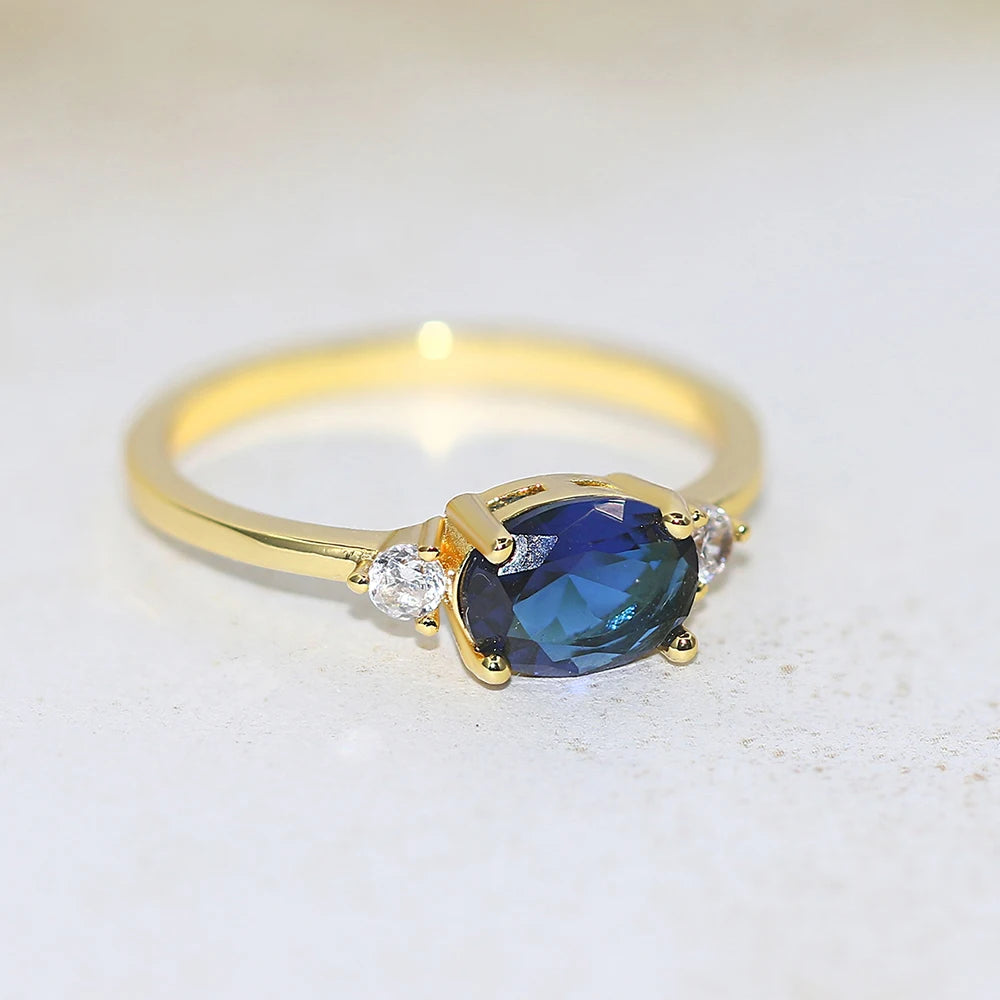 Iridescent Elegance – Dainty Opal Ring in Premium Finish