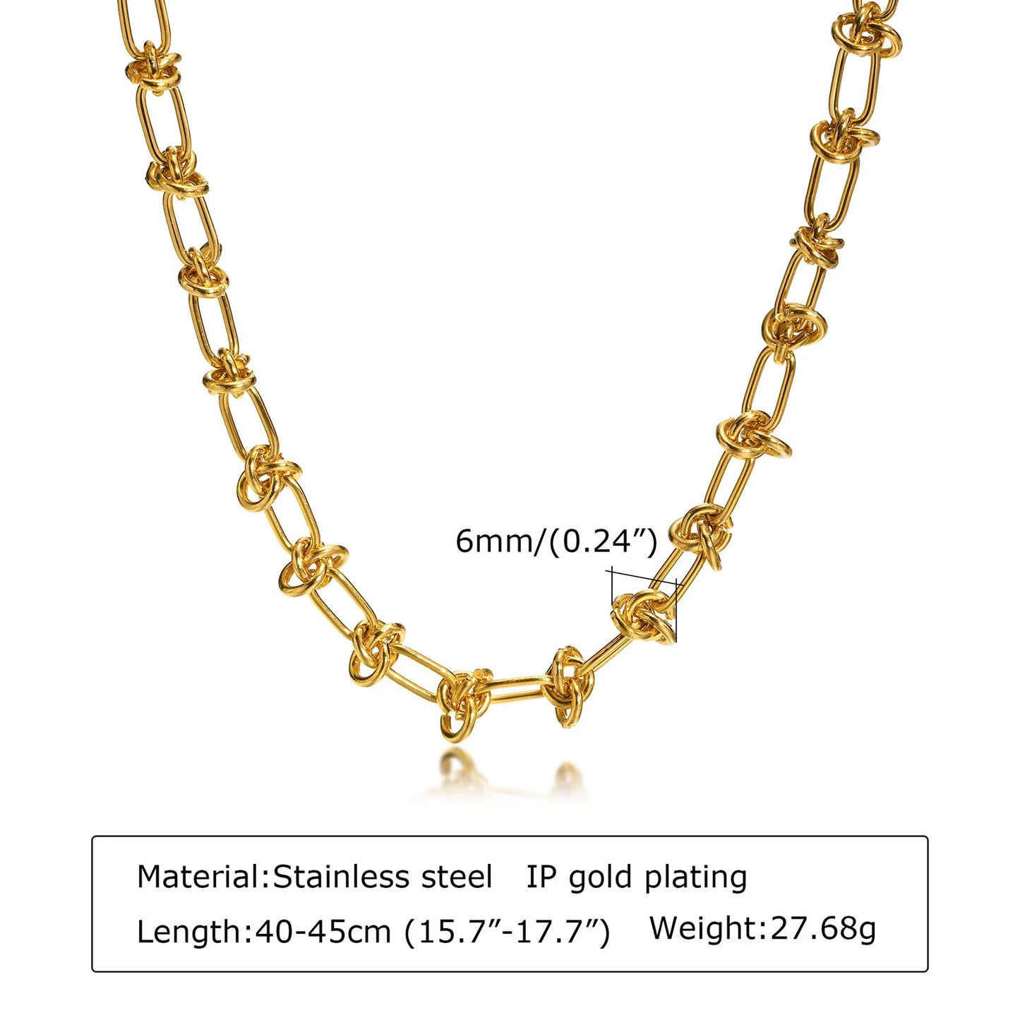 Mariner Luxe Necklace – Chunky Oval Link Gold Tone Chain