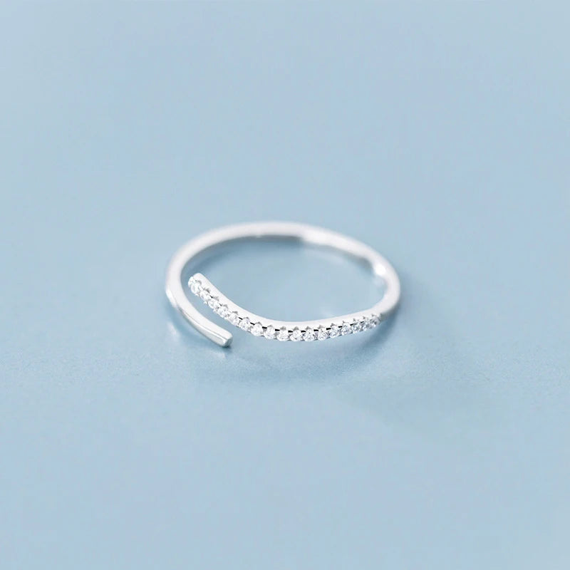 SilverAura – Adjustable Stacking Zirconia Ring