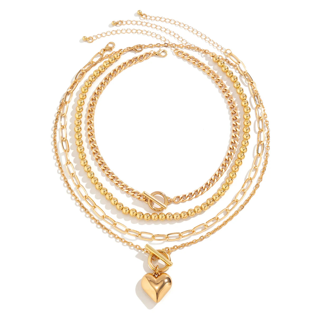 The Rebel Heart Set – 4-Piece Gold-Tone Necklace Collection