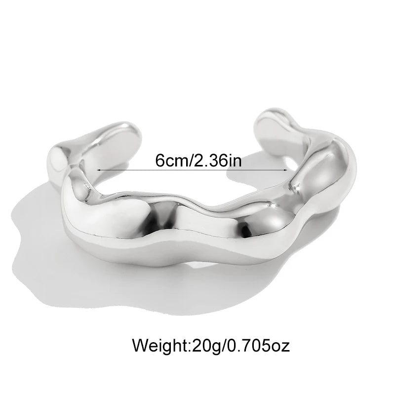 Sculpted Curve Bangle – Bold Irregular Statement Cuff