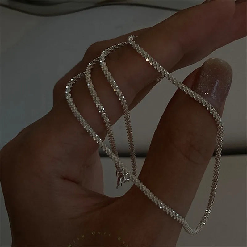 Celestia Necklace – Elegant Silver Clavicle Chain Choker