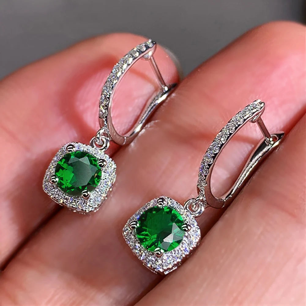 The Radiara Earrings – Brilliant Square-Cut Drop Design
