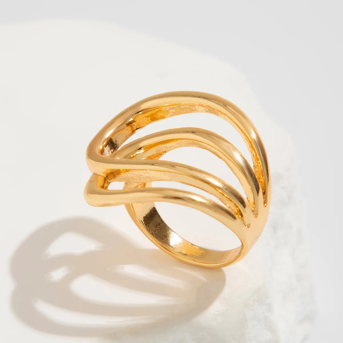 Golden Leaf Statement Wide Bangle Bracelet – Sculptural Geometric Cuff