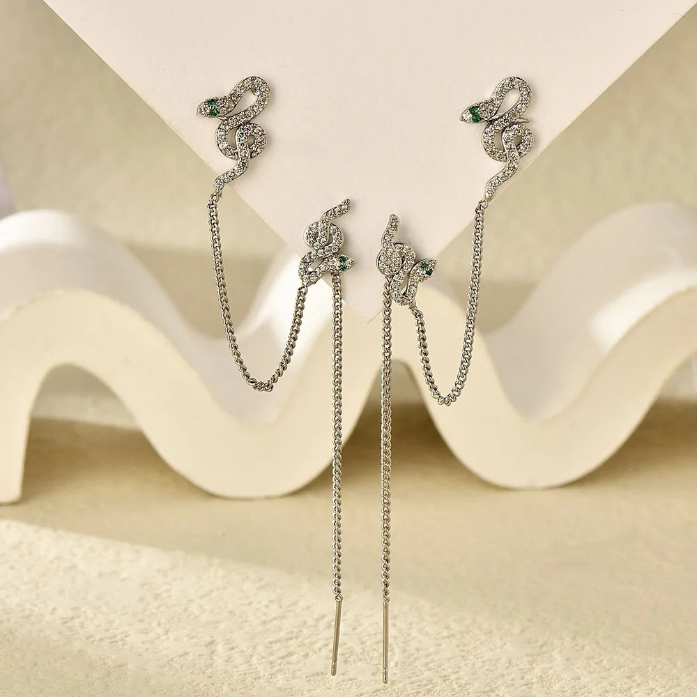 Silver Snake Ear Clip – Delicate Non-Pierced Cartilage Cuff Earring