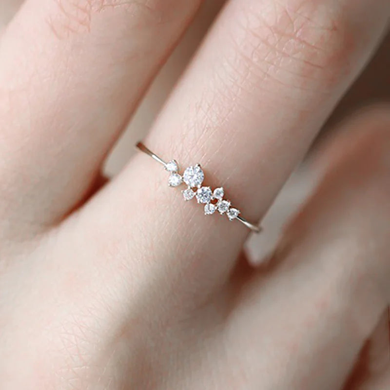 Shiny Gold Zircon Ring – Elegant & Premium Thin Ring
