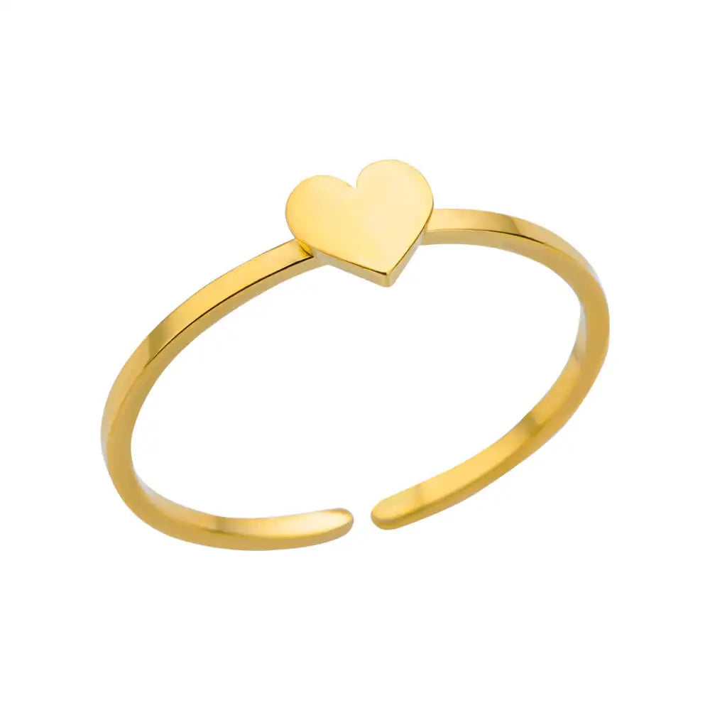 Stella Nova Rings – Adjustable Gold-Tone Stainless Steel with Star & Shell
