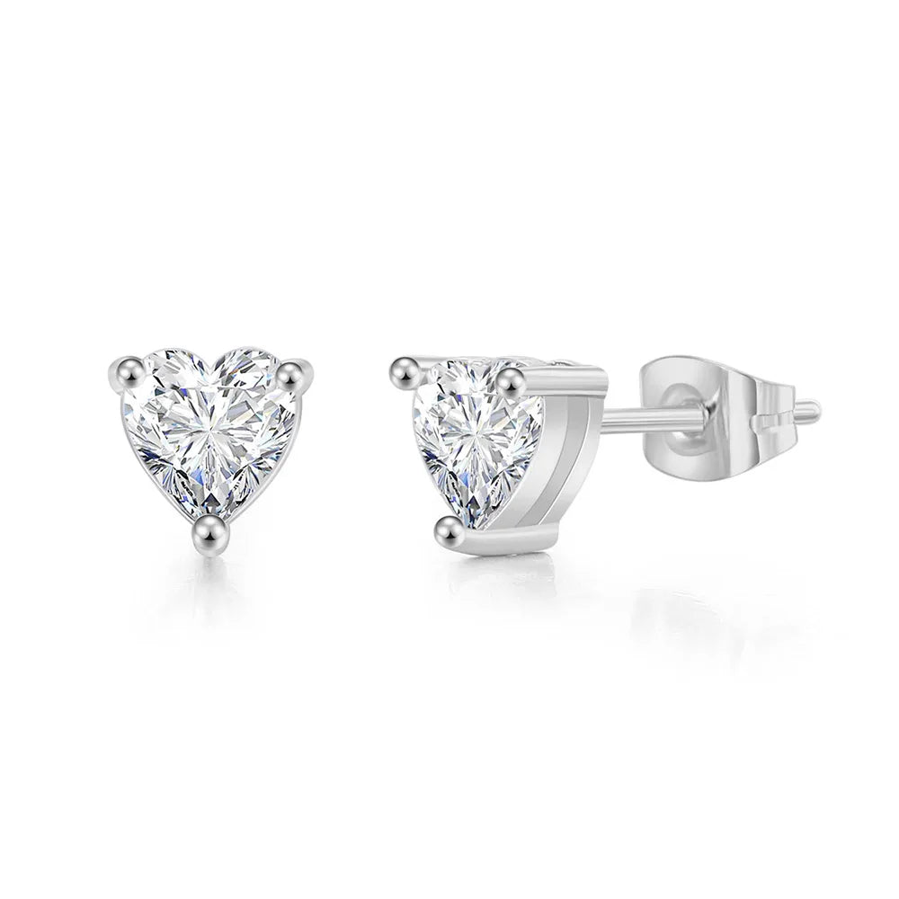 Rose Gold Crystal Stud Earrings – Elegant Zirconia AAA