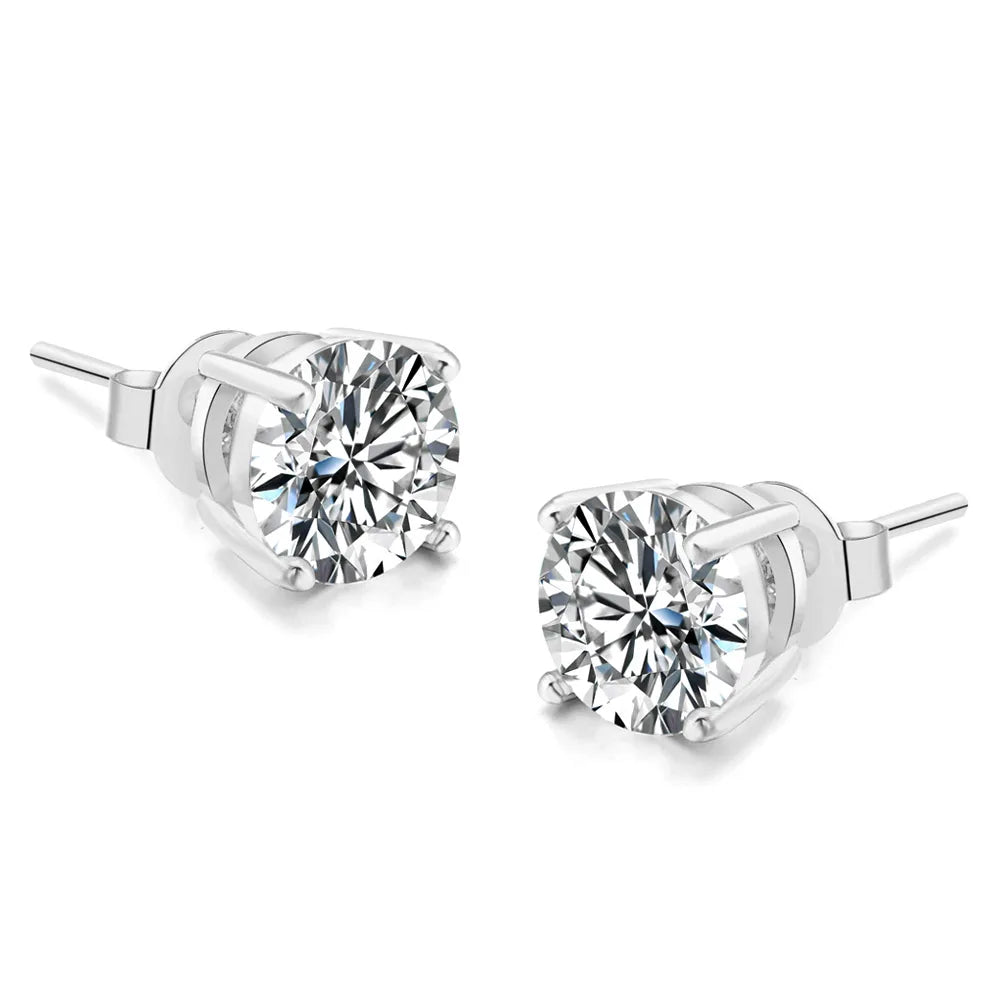 Rose Gold Crystal Stud Earrings – Elegant Zirconia AAA