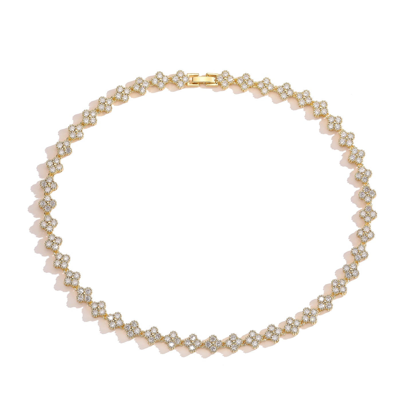 18K Gold-Plated Flower Necklace and Bracelet Set – Luxury Floral