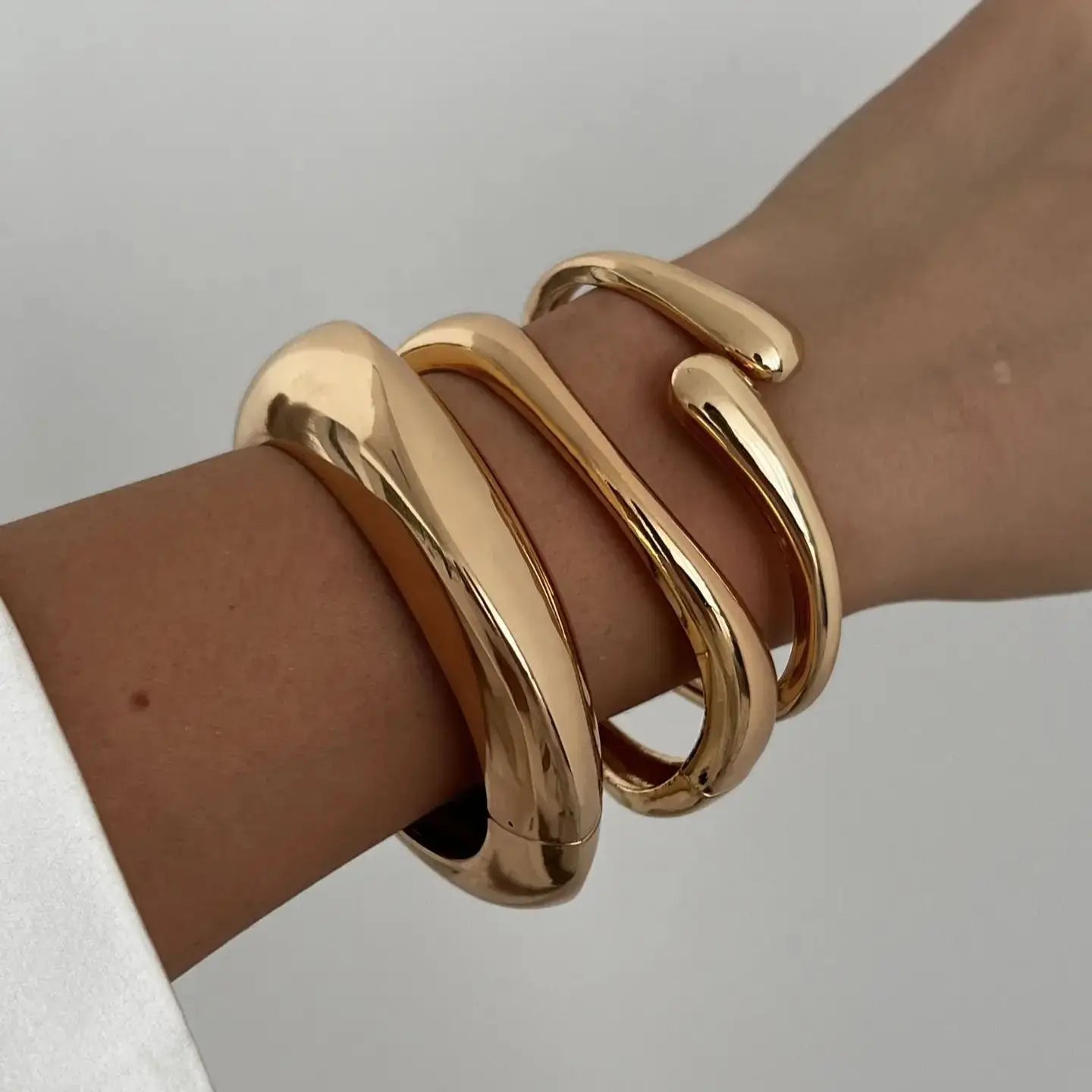 3 Styles Vintage Gold & Silver Geometric Metal Cuff Bangles Bracelet
