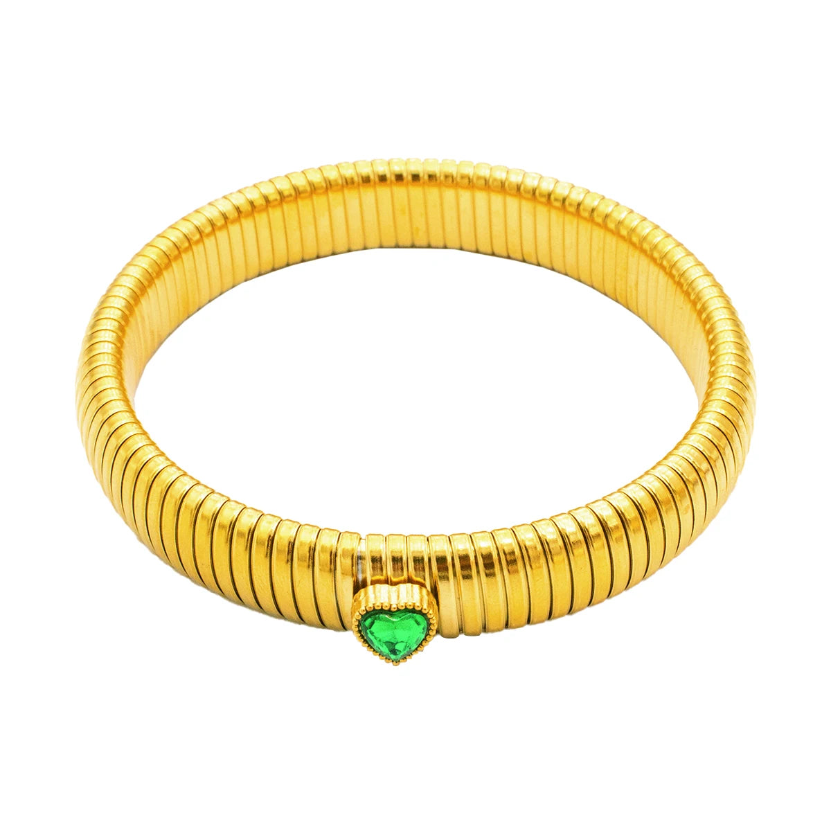 Gilded Tension Cuff – Mirror-Polished 18K Gold Elastic Form