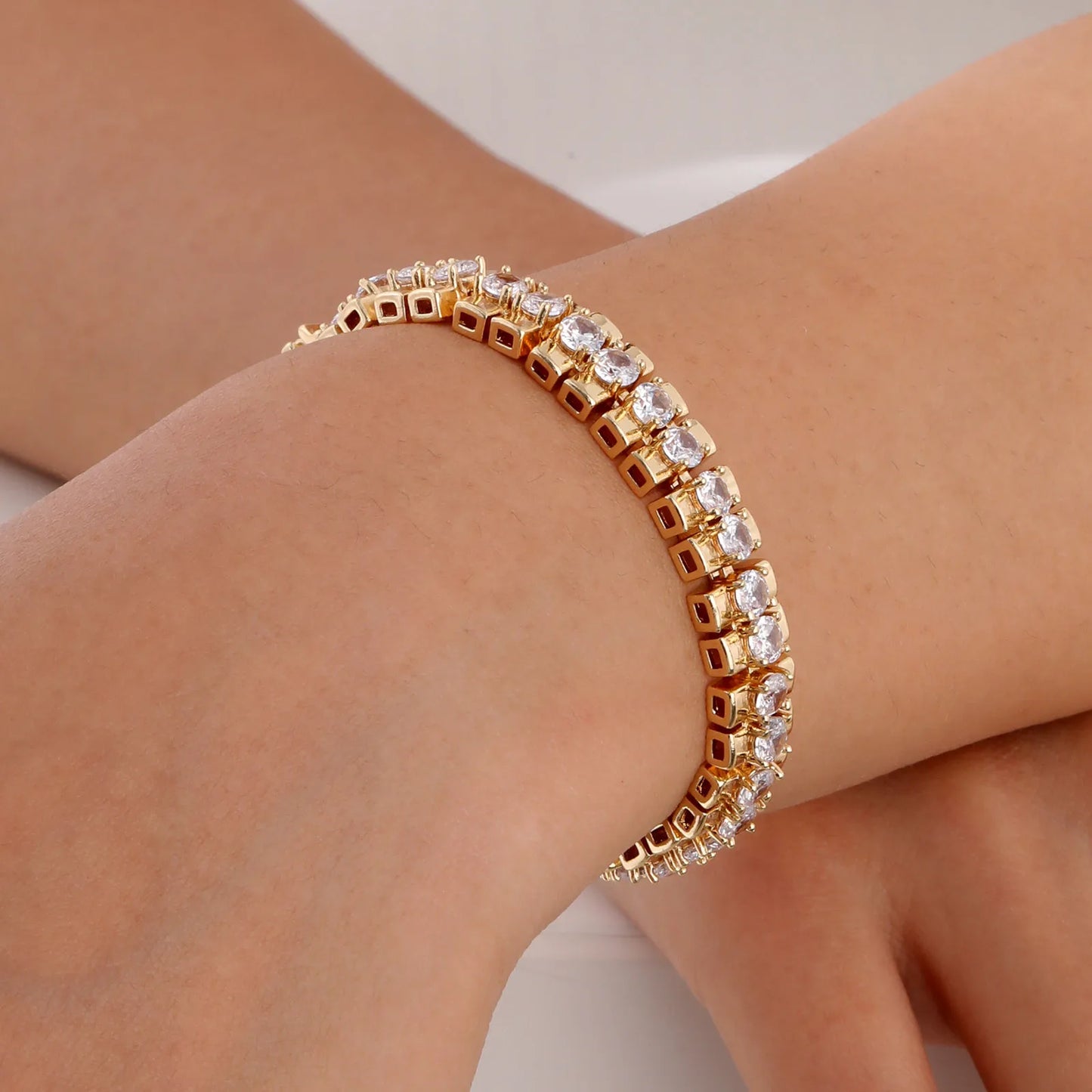 14K Gold-Plated Signature Paperclip Bracelet with CZ Watch Links – Adjustable. Elevated. Iconic.
