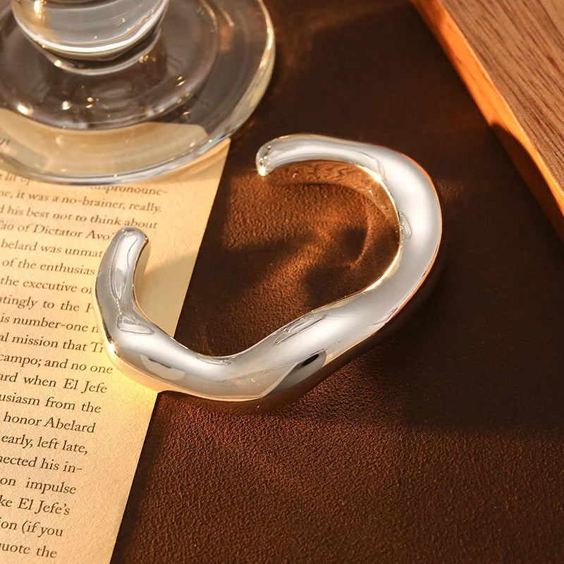 Sculpted Curve Bangle – Bold Irregular Statement Cuff