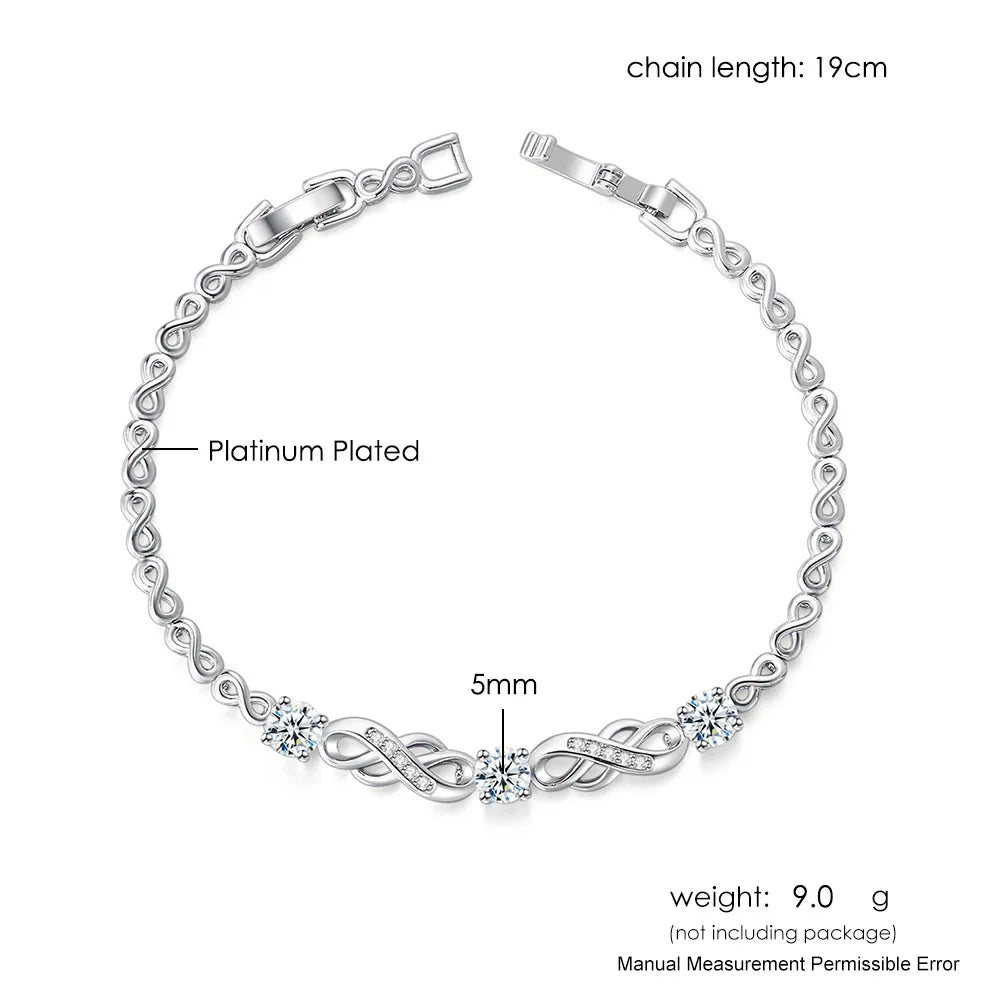 Fine Jewelry Wave Bracelet – Luxury Silver Color Cubic Zirconia Accessory