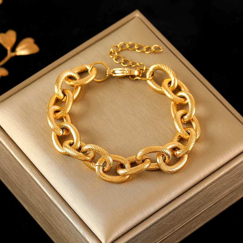 The Havoc Chain – Gold-Tone Stainless Steel Cuban Bracelet