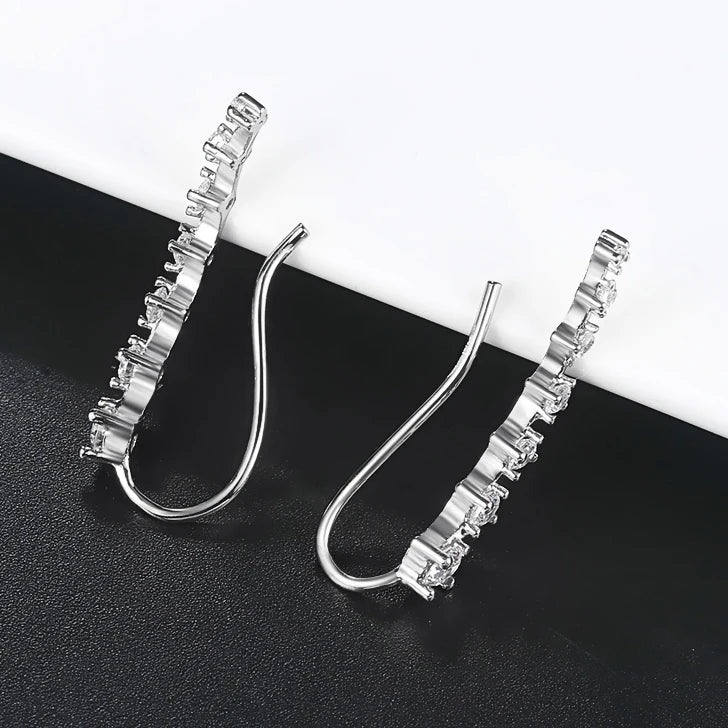 Zircon Climbing Ear Cuff Earrings – Long Dipper Clip-On Fashion