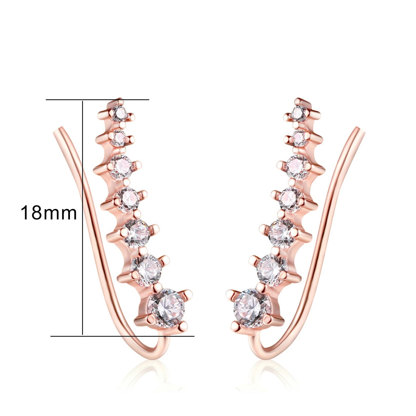 Zircon Climbing Ear Cuff Earrings – Long Dipper Clip-On Fashion