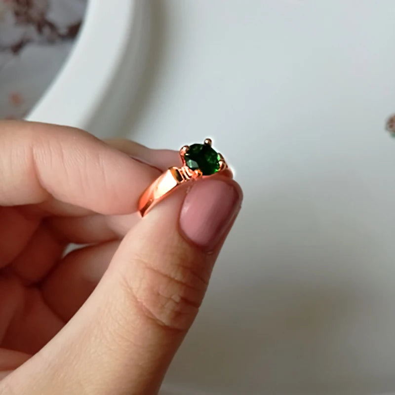 Elegant 4-Prong CZ Ring – Radiant Multicolor Zirconia Statement Piece