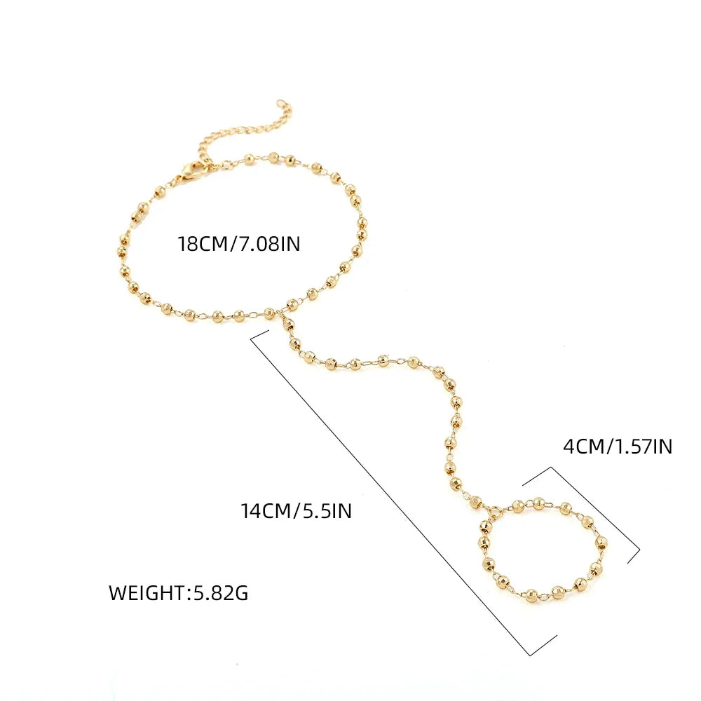 Aurum Bond Golden Bracelet & Ring Chain
