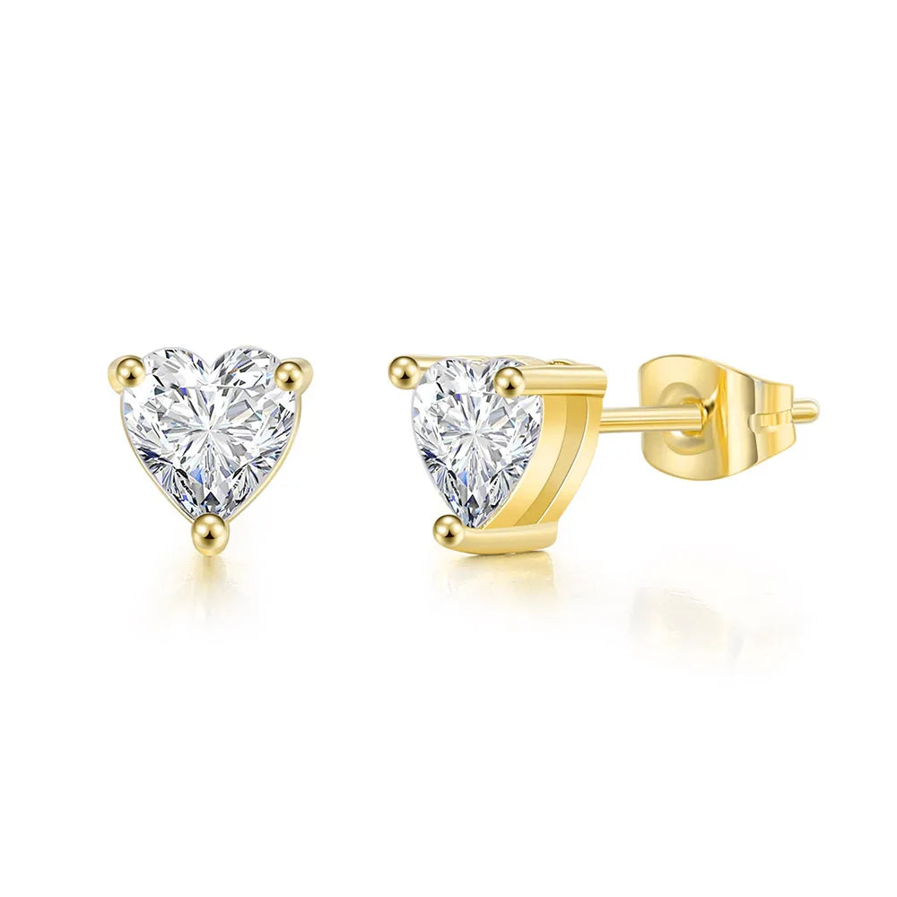 Rose Gold Crystal Stud Earrings – Elegant Zirconia AAA