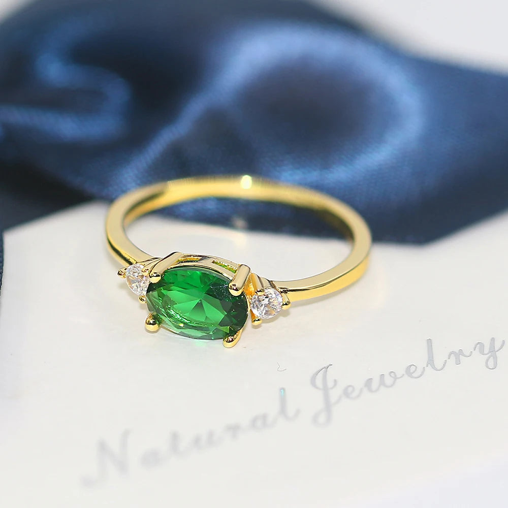 Iridescent Elegance – Dainty Opal Ring in Premium Finish