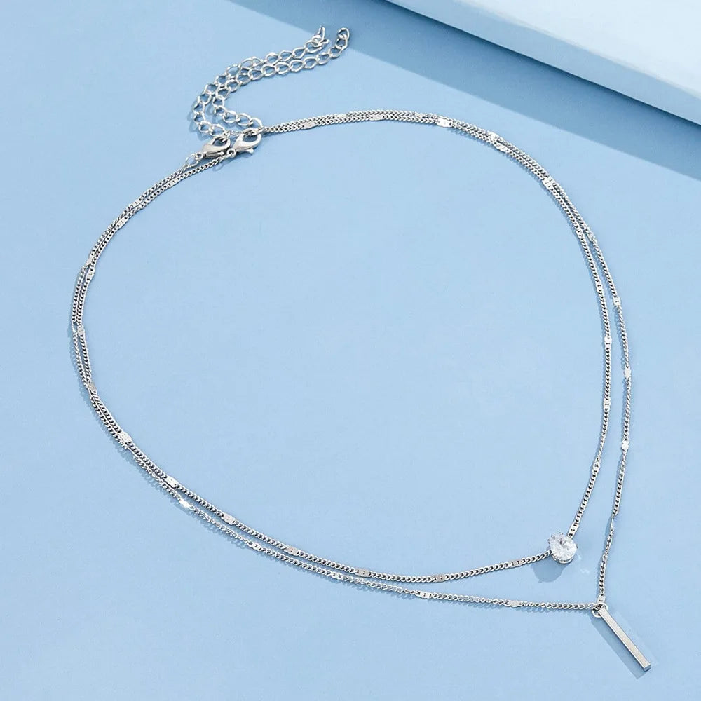 The Vespera Pendant – Multilayer Zircon Choker Necklace