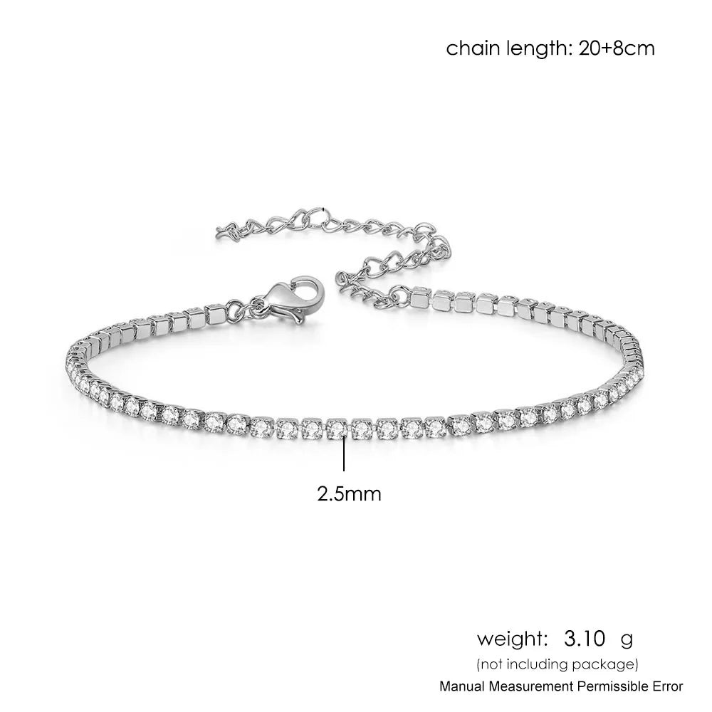 Iced Out 4MM Zircon Tennis Anklet – Dazzling Foot Chain Bracelet