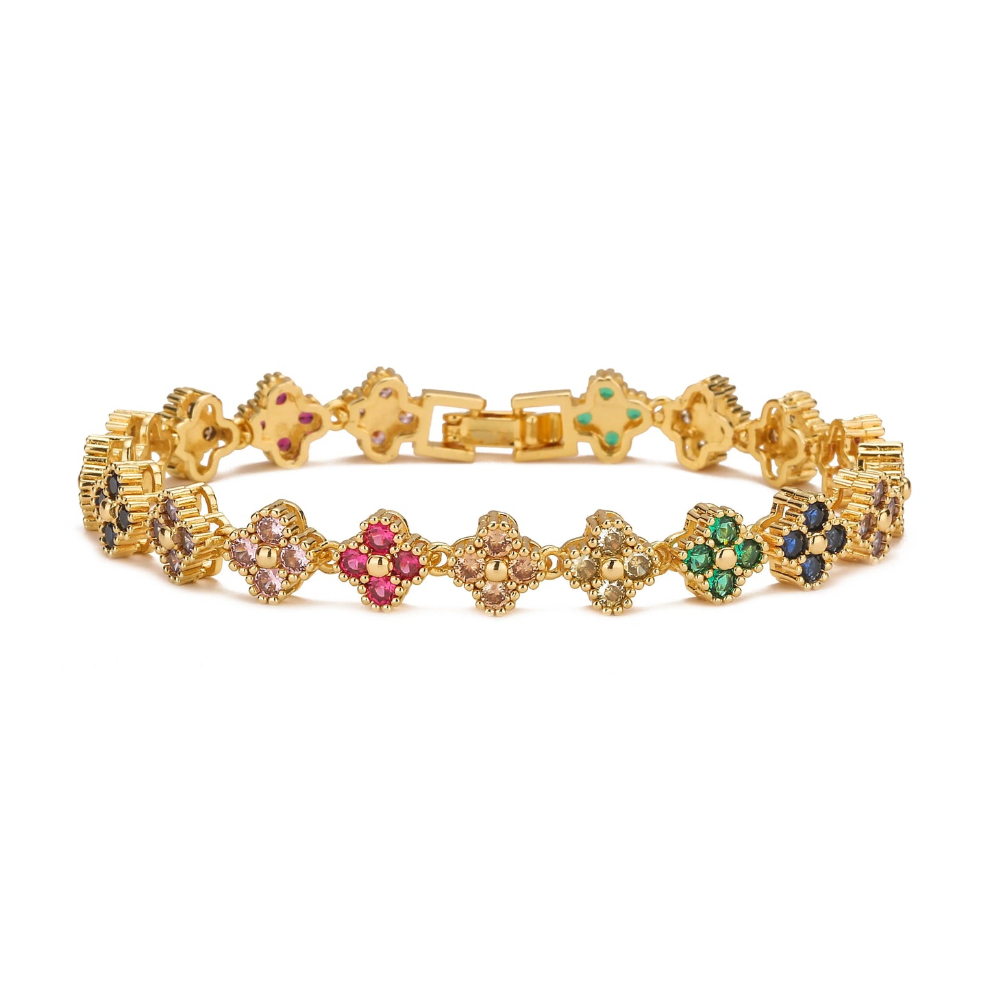 18K Gold-Plated Flower Necklace and Bracelet Set – Luxury Floral