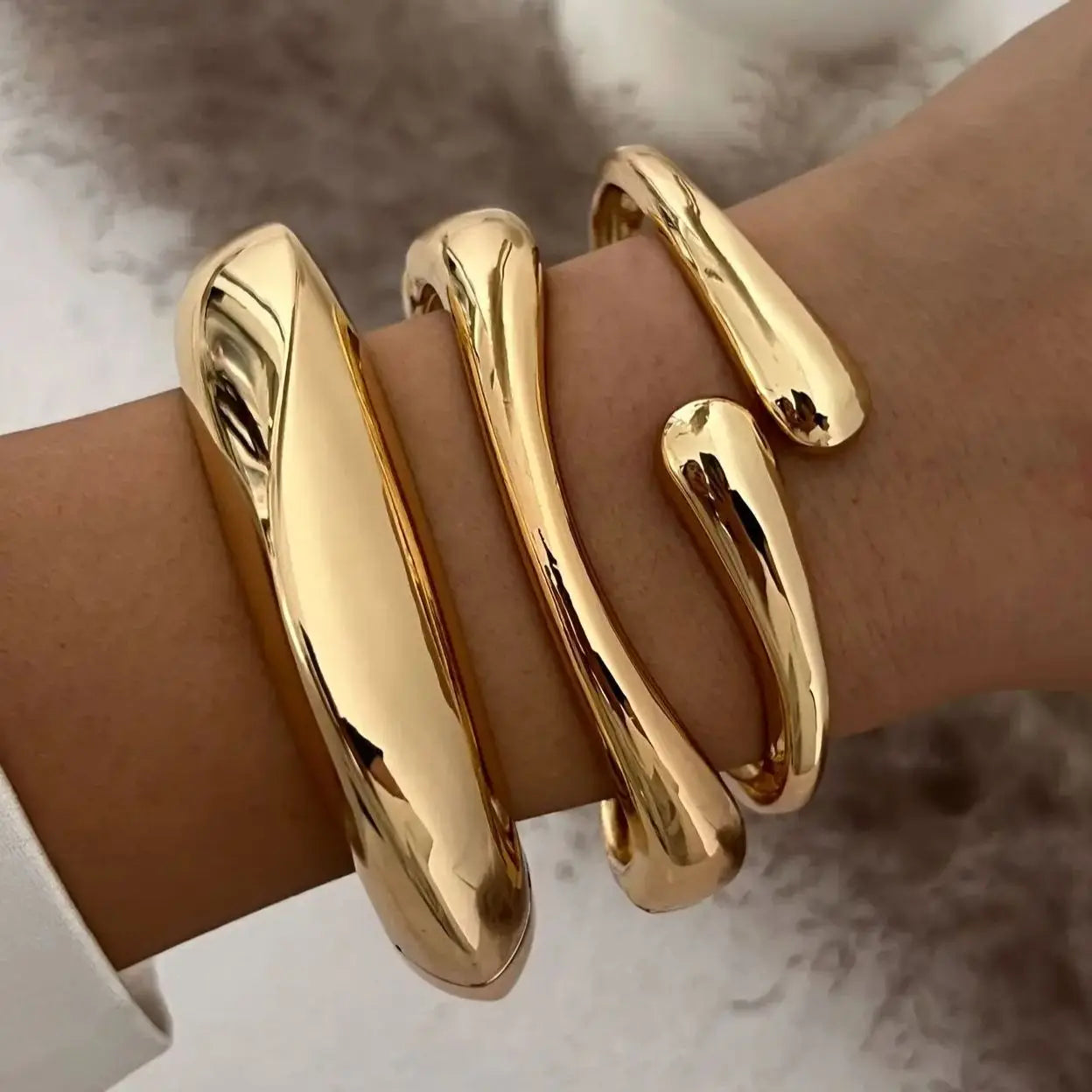 3 Styles Vintage Gold & Silver Geometric Metal Cuff Bangles Bracelet
