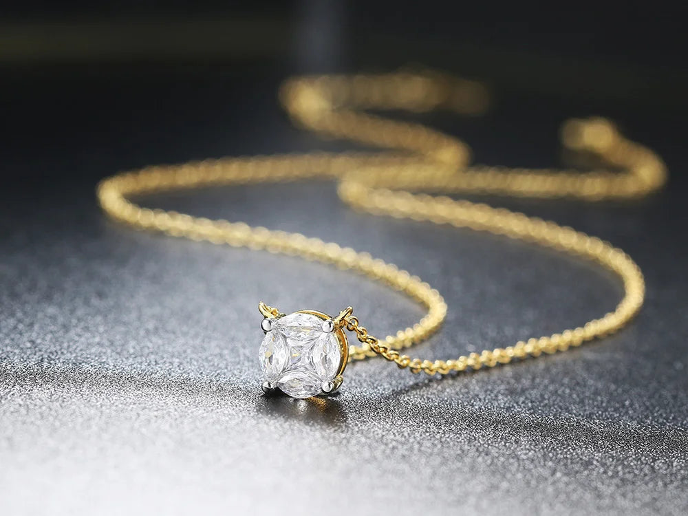 Iced Out Heart Pendant Necklace – Korean-Inspired Waterdrop Crystal Choker