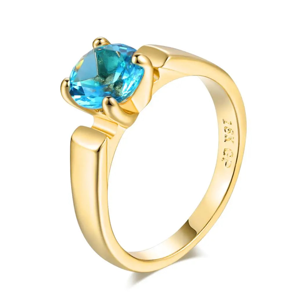 Elegant 4-Prong CZ Ring – Radiant Multicolor Zirconia Statement Piece