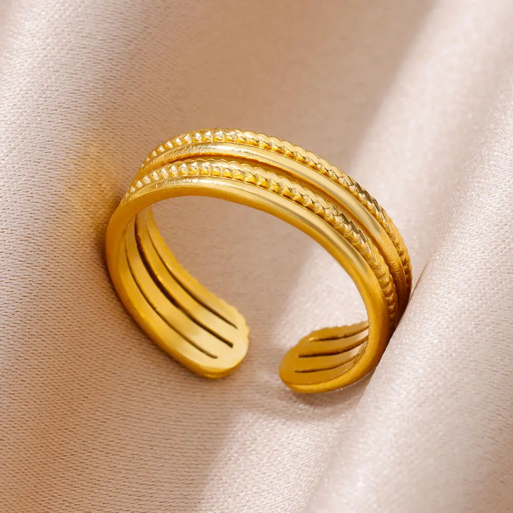 The Aureum Band – 316L Stainless Steel Gold-Tone Ring
