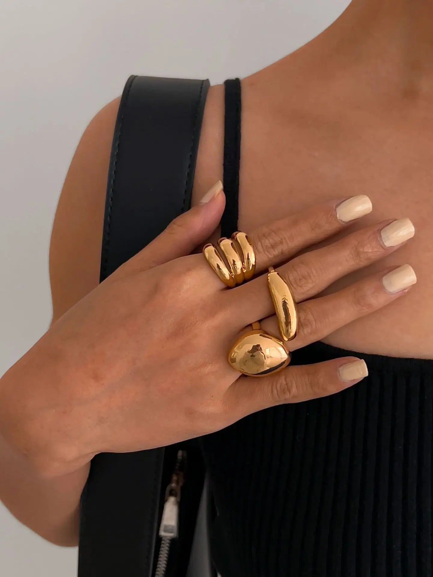 3-Piece Geometric Metal Ring Set – Gold & Silver Knuckle and Joint Statement