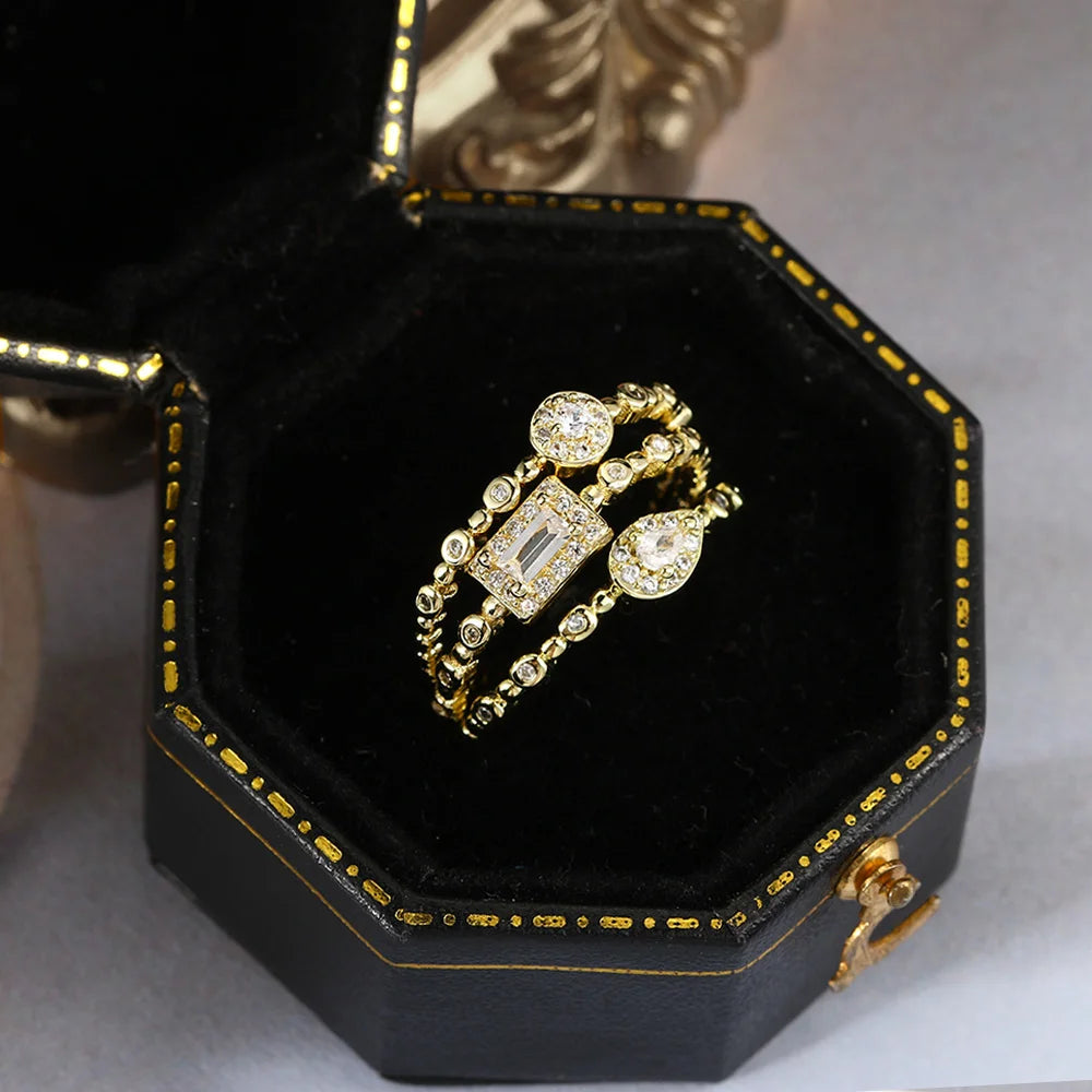 Shiny Gold Zircon Ring – Elegant & Premium Thin Ring