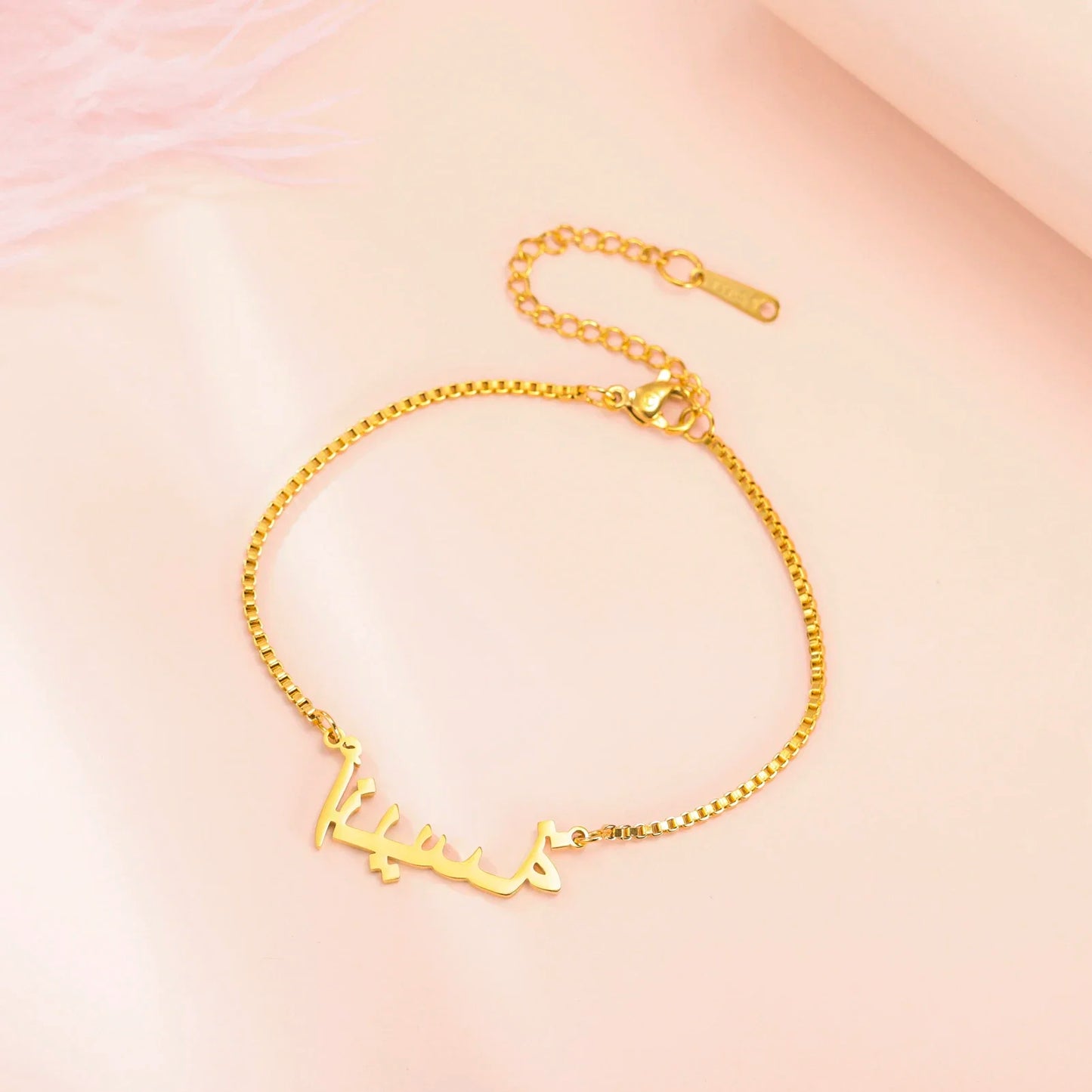 Luxury Personalized Name Bracelet – Custom Stainless Steel with Elegant Letter Charms