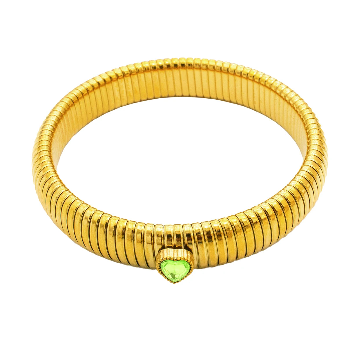 Gilded Tension Cuff – Mirror-Polished 18K Gold Elastic Form