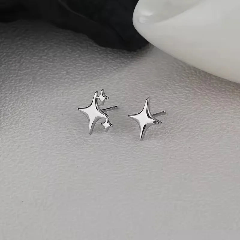 Sterling Silver Star Drop Earrings – Elegant Tassel Chain Design