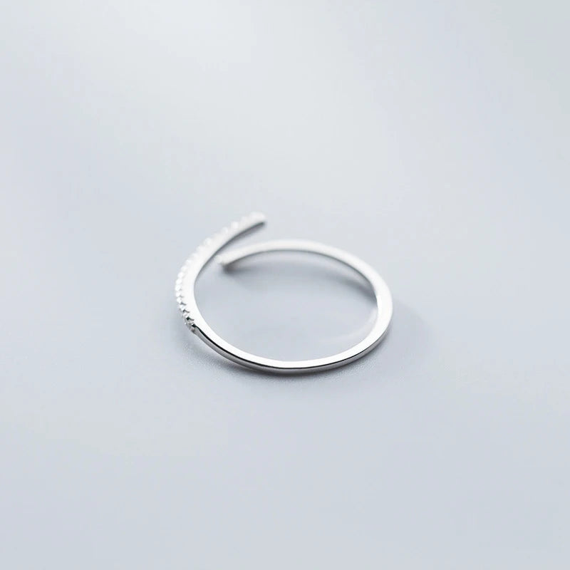 SilverAura – Adjustable Stacking Zirconia Ring