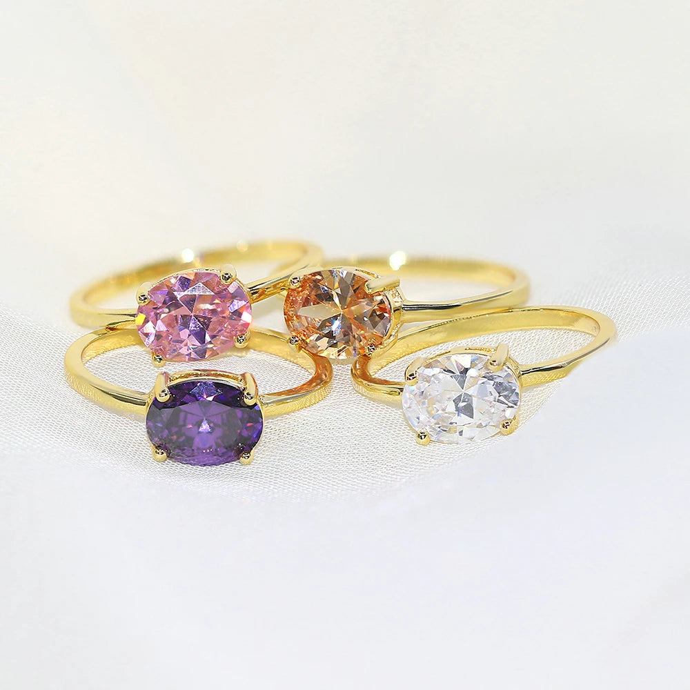 Iridescent Elegance – Dainty Opal Ring in Premium Finish