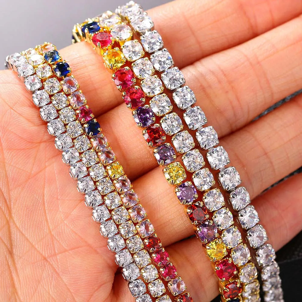 Luxe Zircon Tennis Necklace – Elegant Silver Choker with Brilliant Sparkle