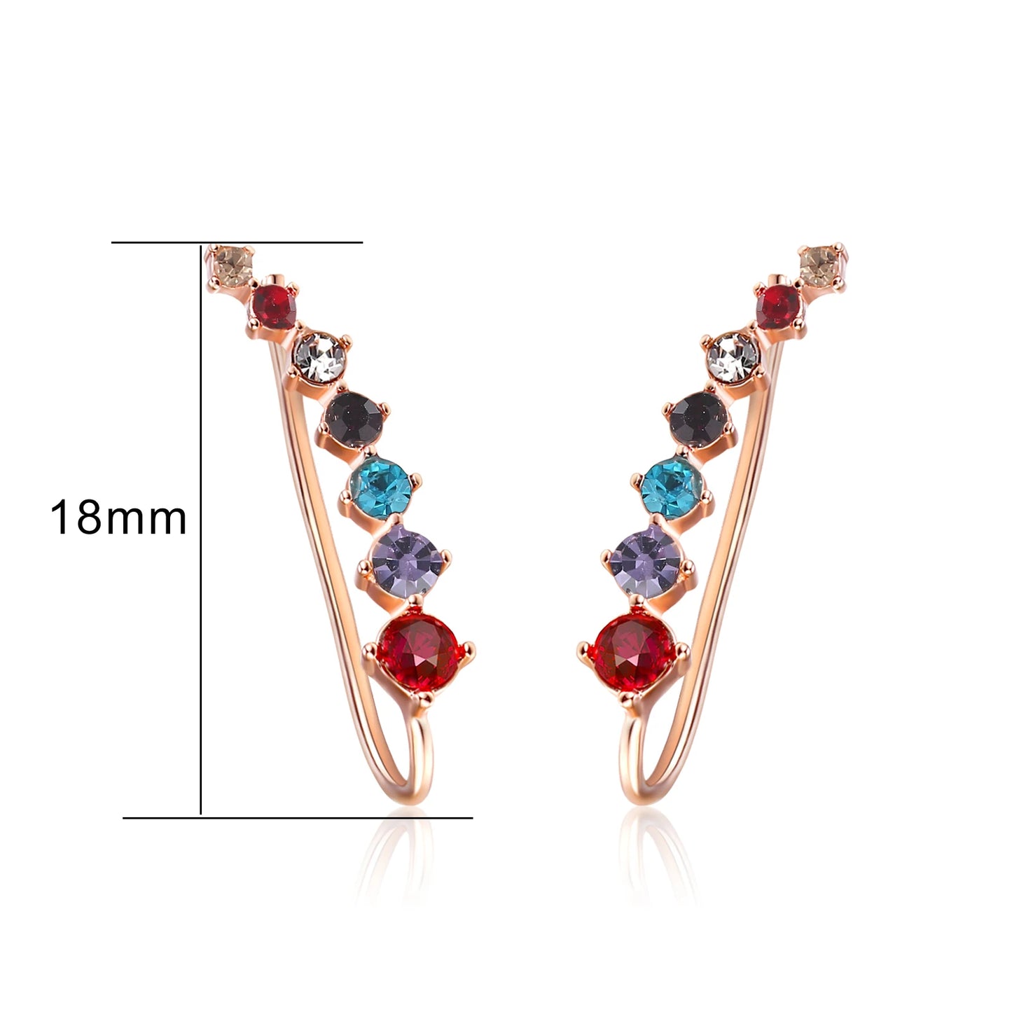 Zircon Climbing Ear Cuff Earrings – Long Dipper Clip-On Fashion