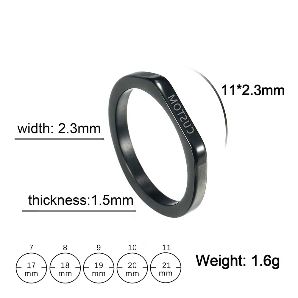Personalized Engraved Name Ring – Custom Stainless Steel Band in Elegant Tone