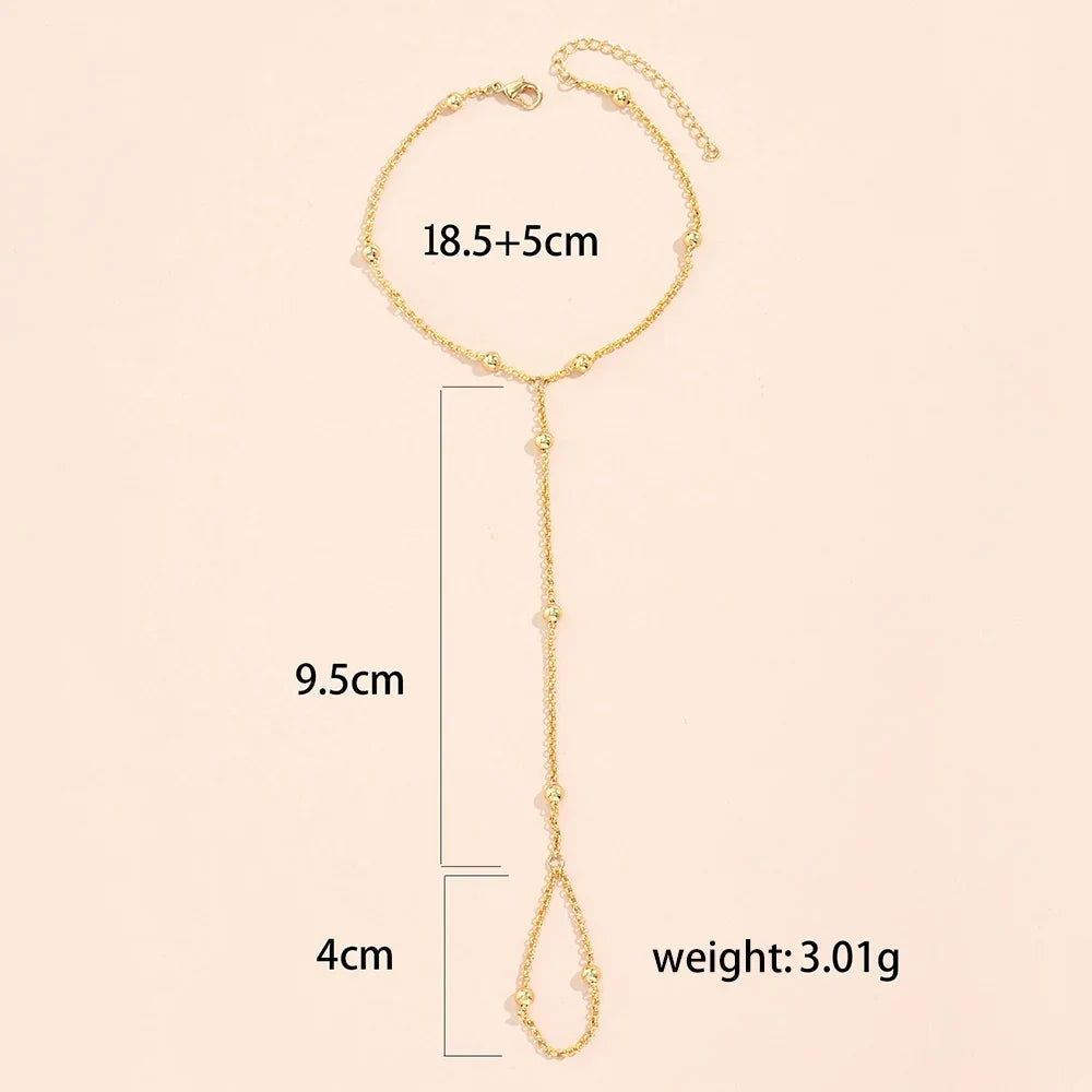 Aurum Bond Golden Bracelet & Ring Chain