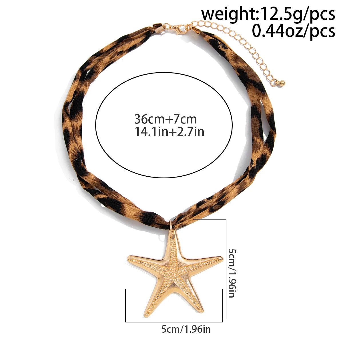Velvet & Metal Layered Necklace – Conch, Starfish & Heart Charms