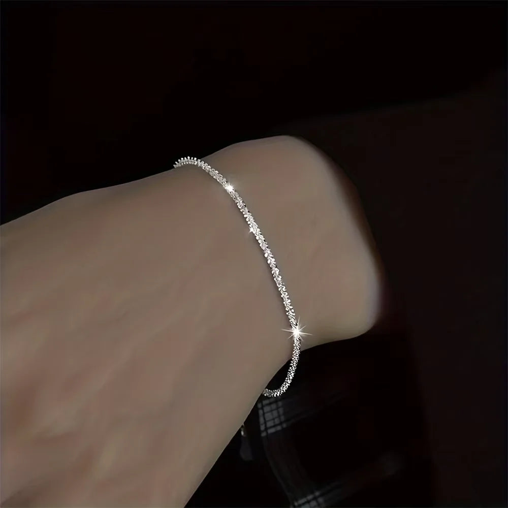 The Starlume Set – Shiny Silver Plated Necklace & Bracelet Duo